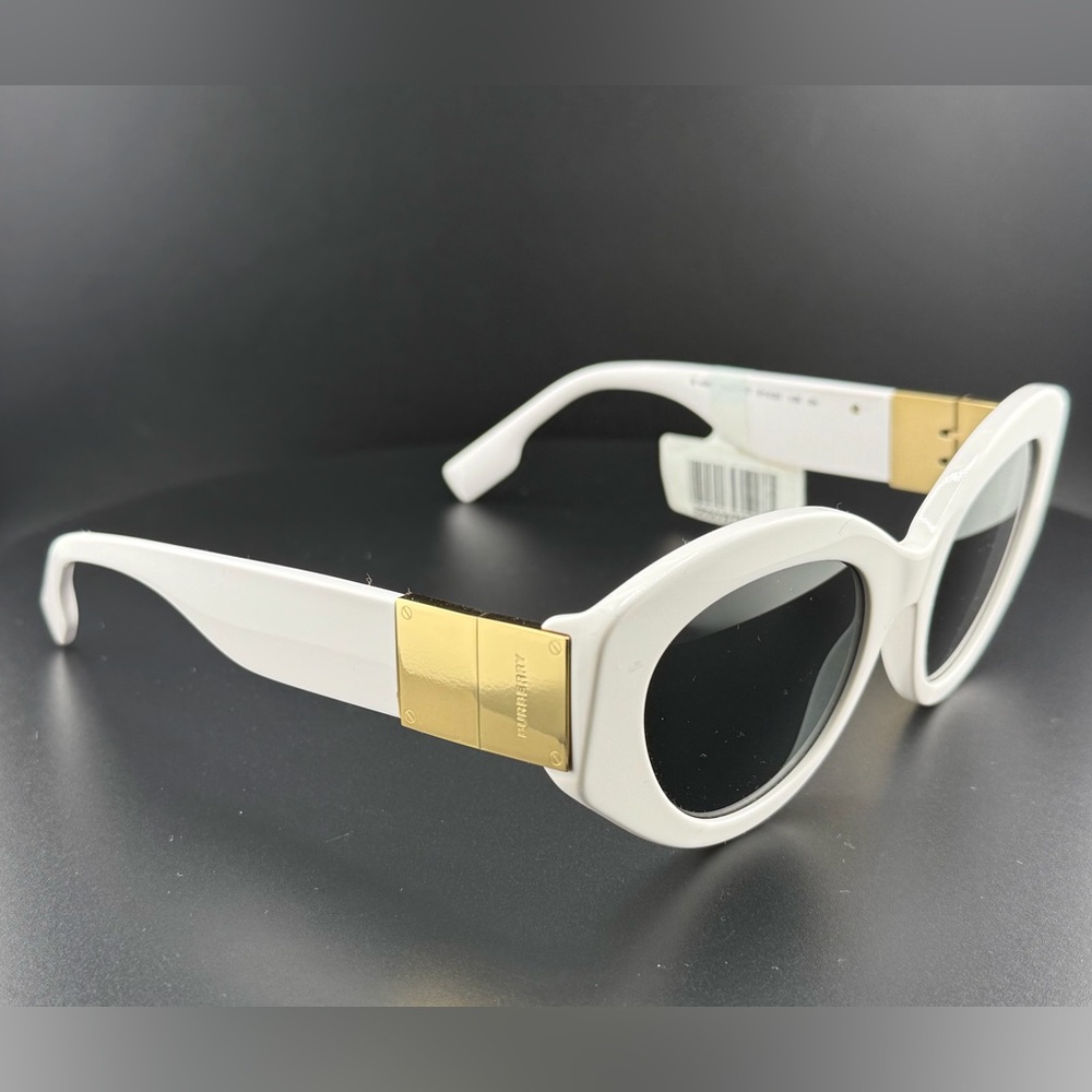 Burberry BE 4361 300787 Sophia White Sunglasses with Gold Details